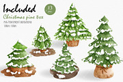 Christmas Tree Watercolor Clipart, an Illustration by Chonnieartwork (Thumbnail 4 of 4)