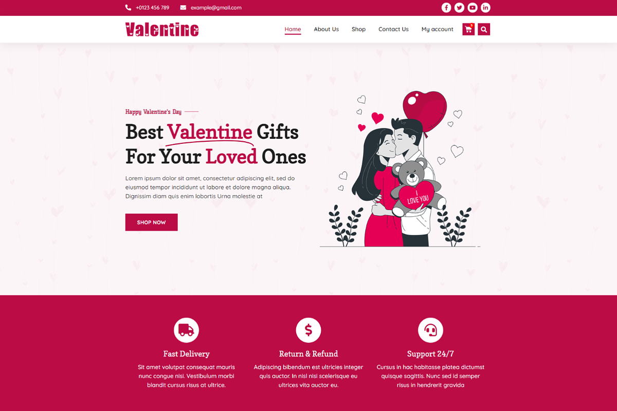 Valentine - Gifts Store Elementor Kit preview 2