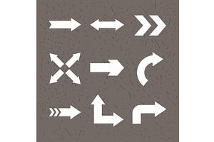 nine white arrows, an Object Illustration by studiogstock
