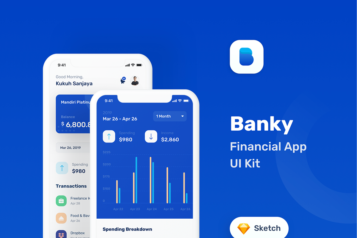 Banky -  Finance App UI Kit, an App Template by Designspace (Photo 7 of 7)