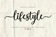 Lifestyle - Tail Swash Script Font, a Script Font by Airotype (Thumbnail 1 of 12)
