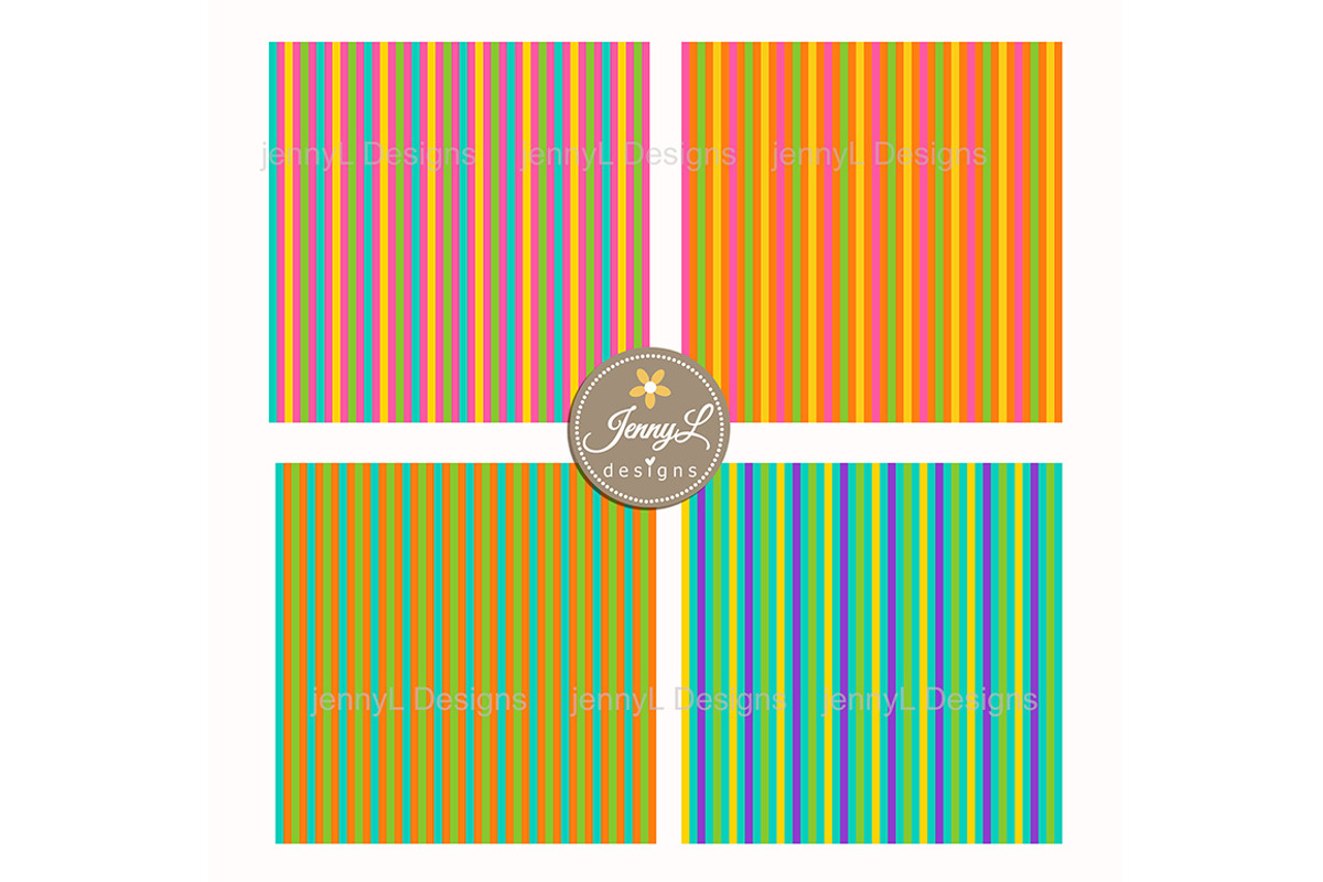 Bright Stripes Digital Papers, a Pattern Graphic by JennyL Designs (Photo 8 of 8)