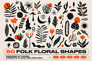 50 Folk Floral Shapes, an Object Graphic by Parisa-Artstudio (Thumbnail 1 of 4)