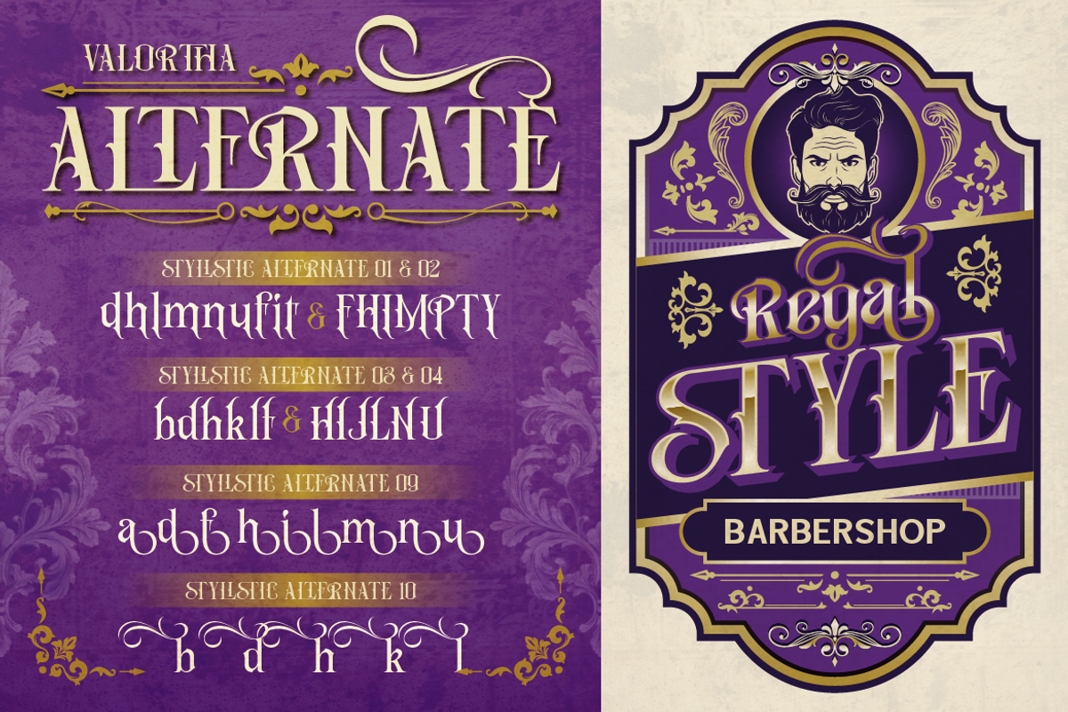 Valortha - Classic Victorian, a Serif Font by Burntilldead (Photo 8 of 11)
