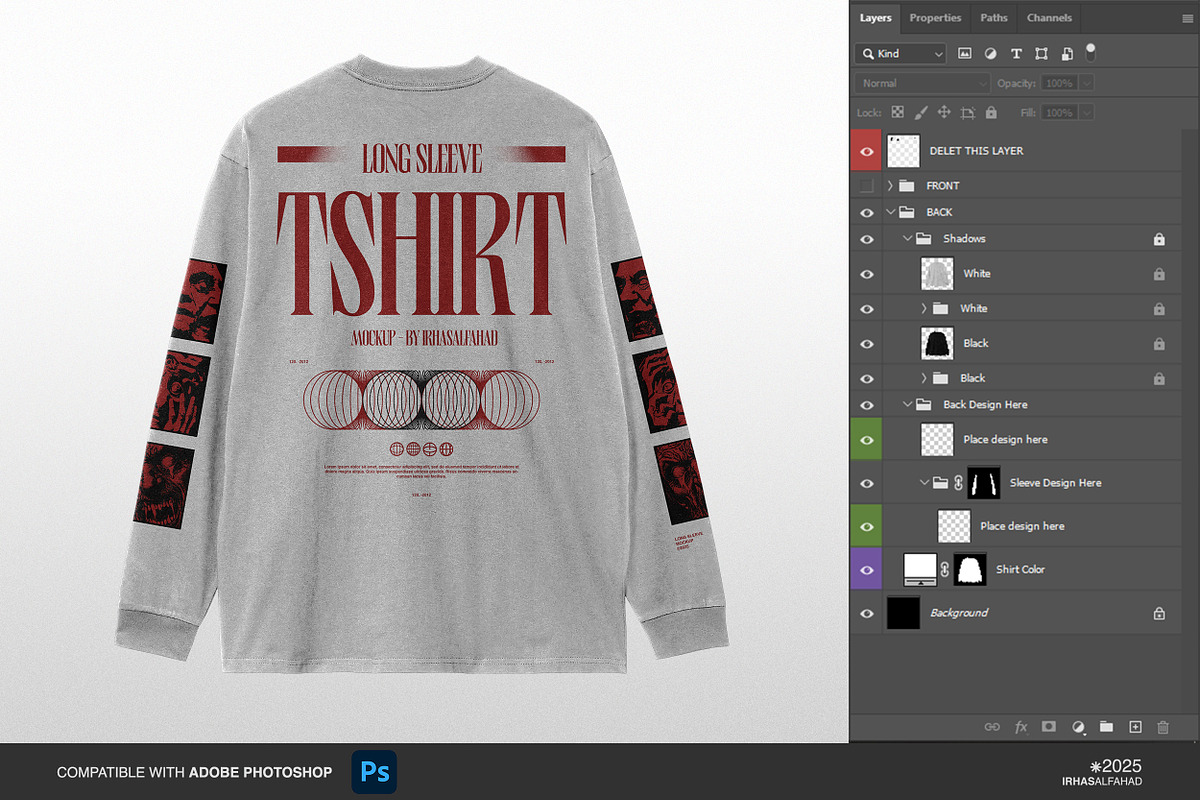 Long Sleeve T-shirt Mockup, a Shirt Mockup by Irhasalfahad (Photo 5 of 5)