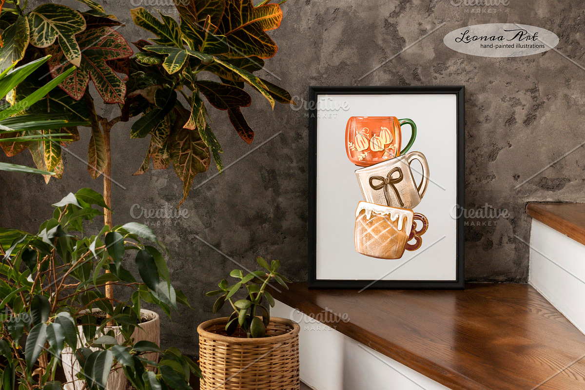 Autumn Mugs Clip Art Collection, a Seasonal Illustration by Leonaa art (Photo 13 of 13)