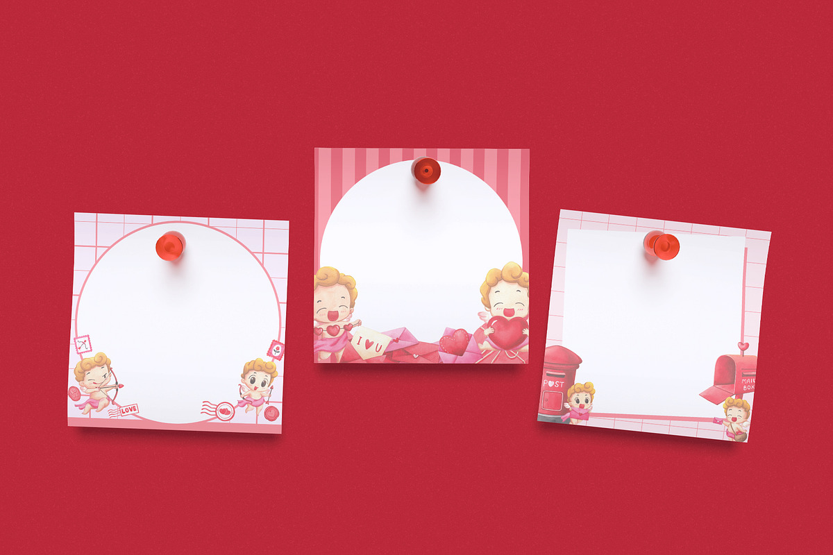 Cupid Mail Service Watercolor, a Seasonal Illustration by CreativeValuation (Photo 8 of 12)