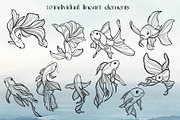 Fishes. Line art collection, an Animal Illustration by DamriNa art (Thumbnail 2 of 5)