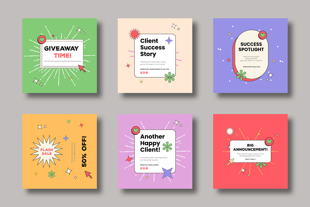 Social Media Post Templates, a Social Media Template by MightyDesign (Photo 1 of 8)