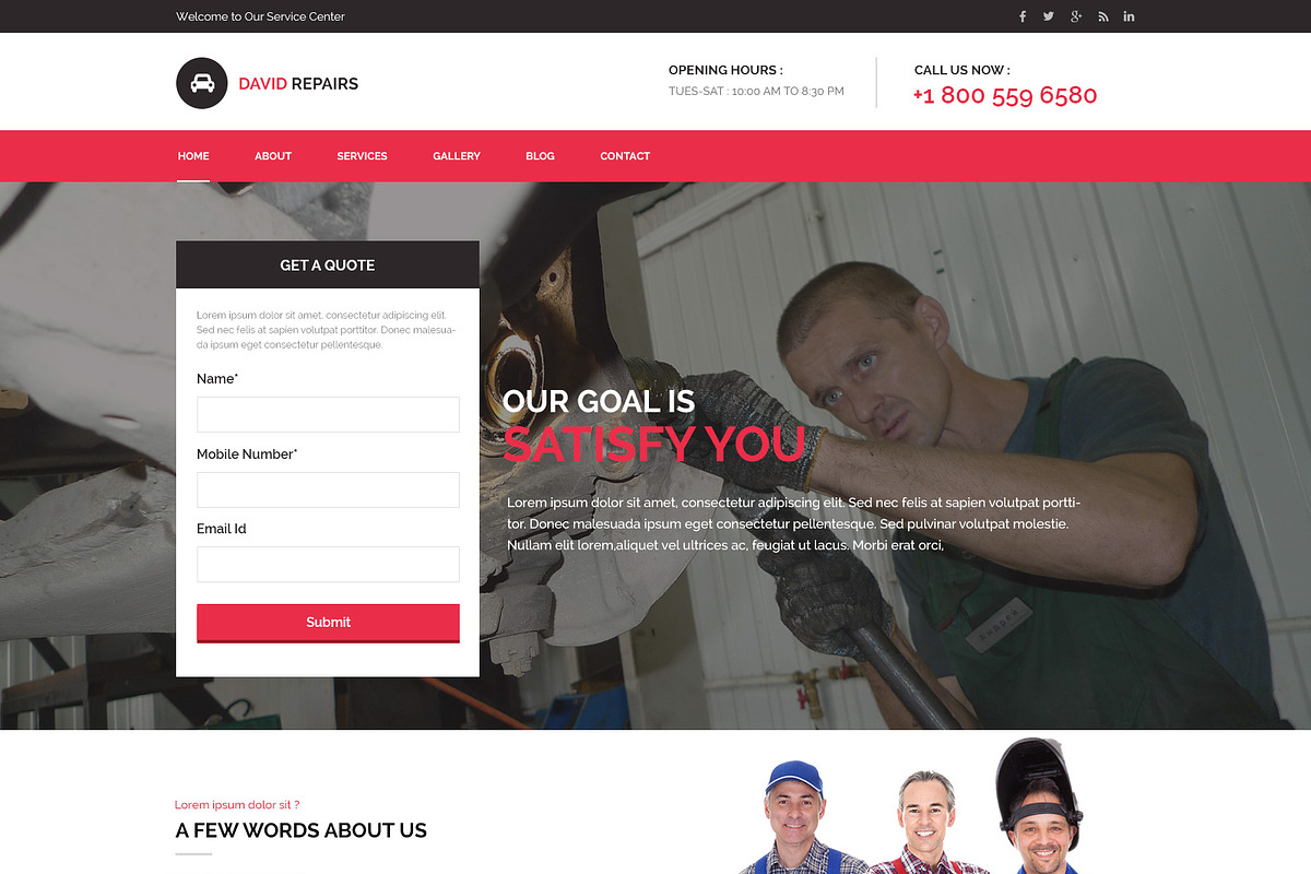 David Repairs PSD Website Template, a Websites & App Template by WebbyTemplates (Photo 2 of 4)