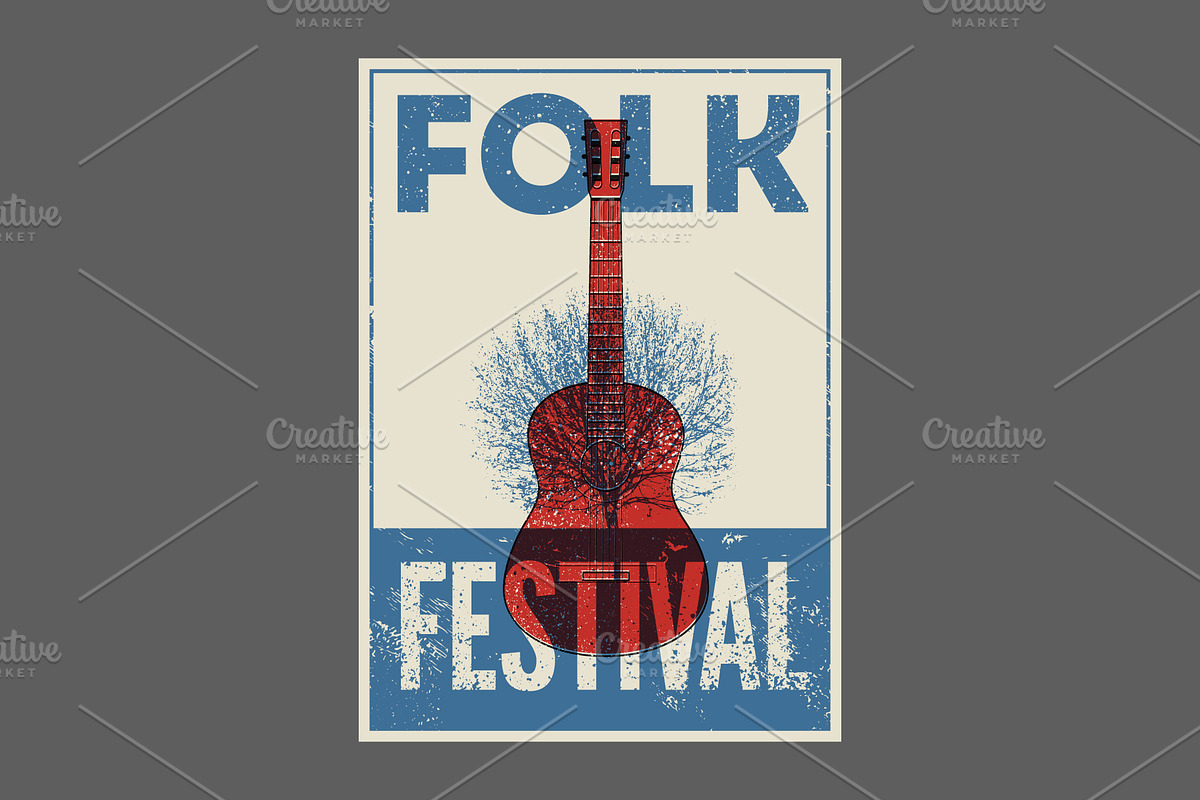 Folk Music Fest vector poster set, an Object Illustration by PoPaShop (Photo 5 of 8)