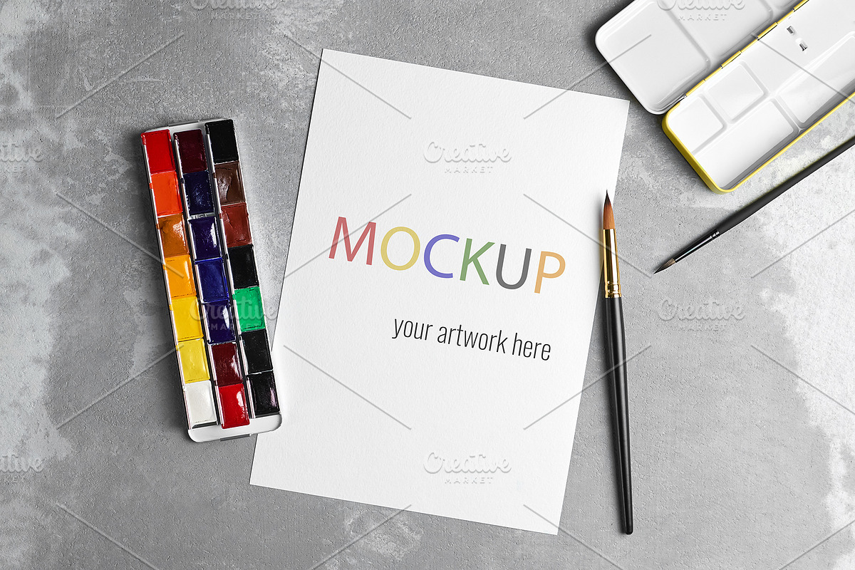 Artwork Mockup, a Print Template by nika-vera