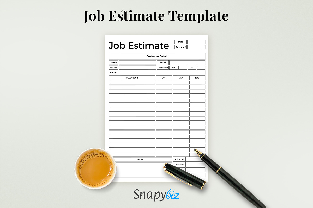 Estimate Template, a Print Template by Snapybiz (Photo 6 of 8)
