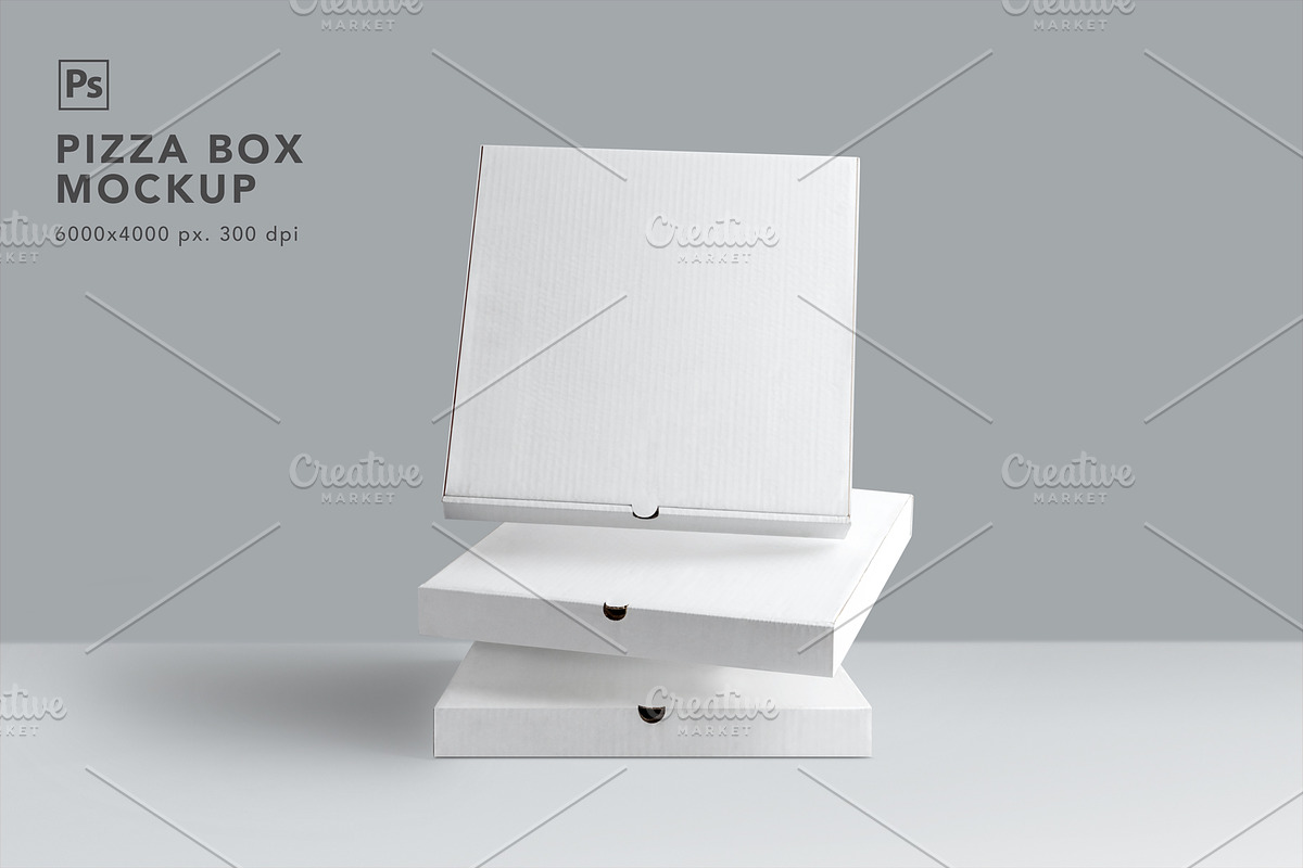 Pizza Box Mockup, a Cups & Container Mockup by eezo (Photo 5 of 5)