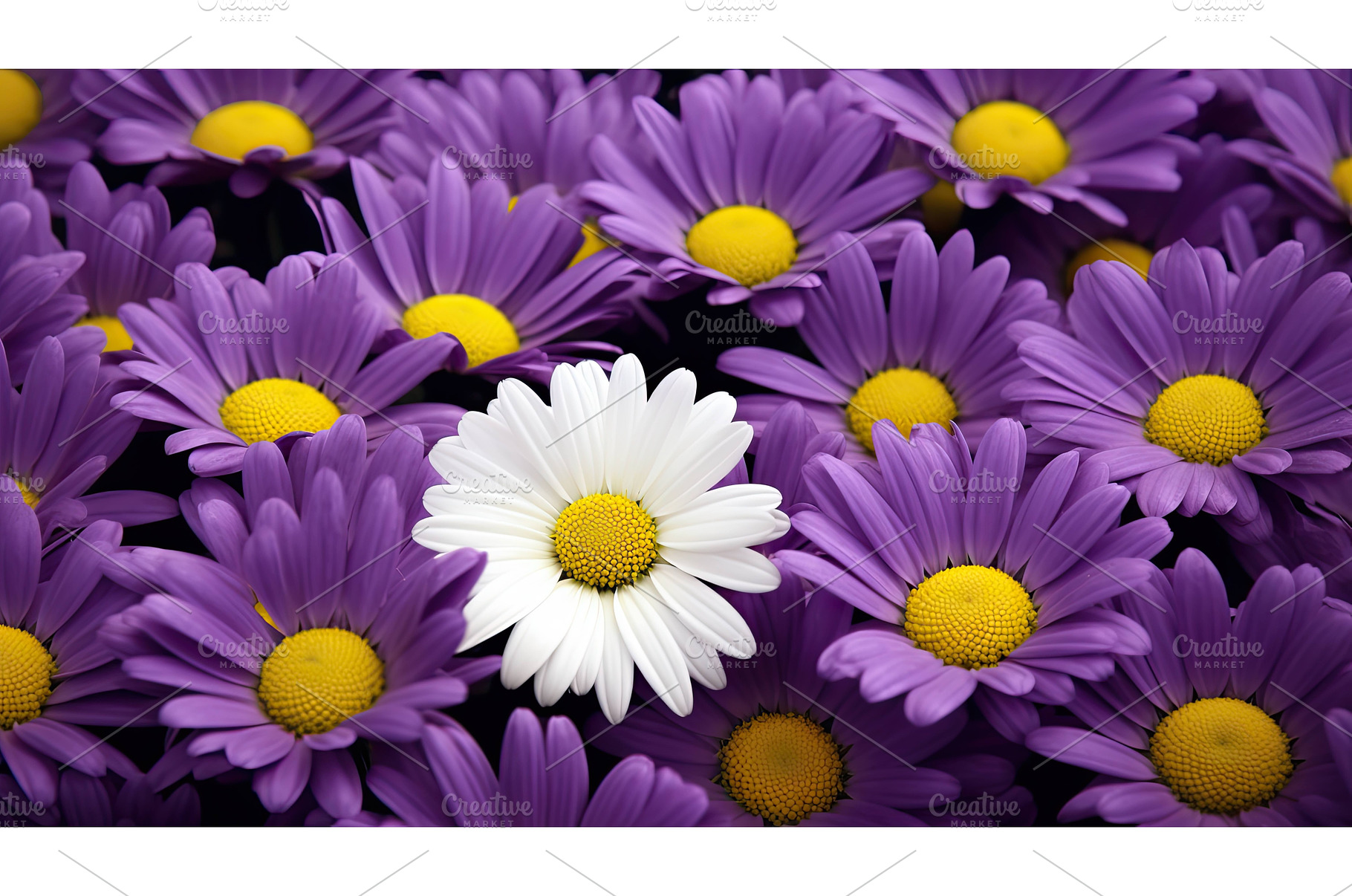 nature purple daisies ai generated, a Nature Photo by pikepicture