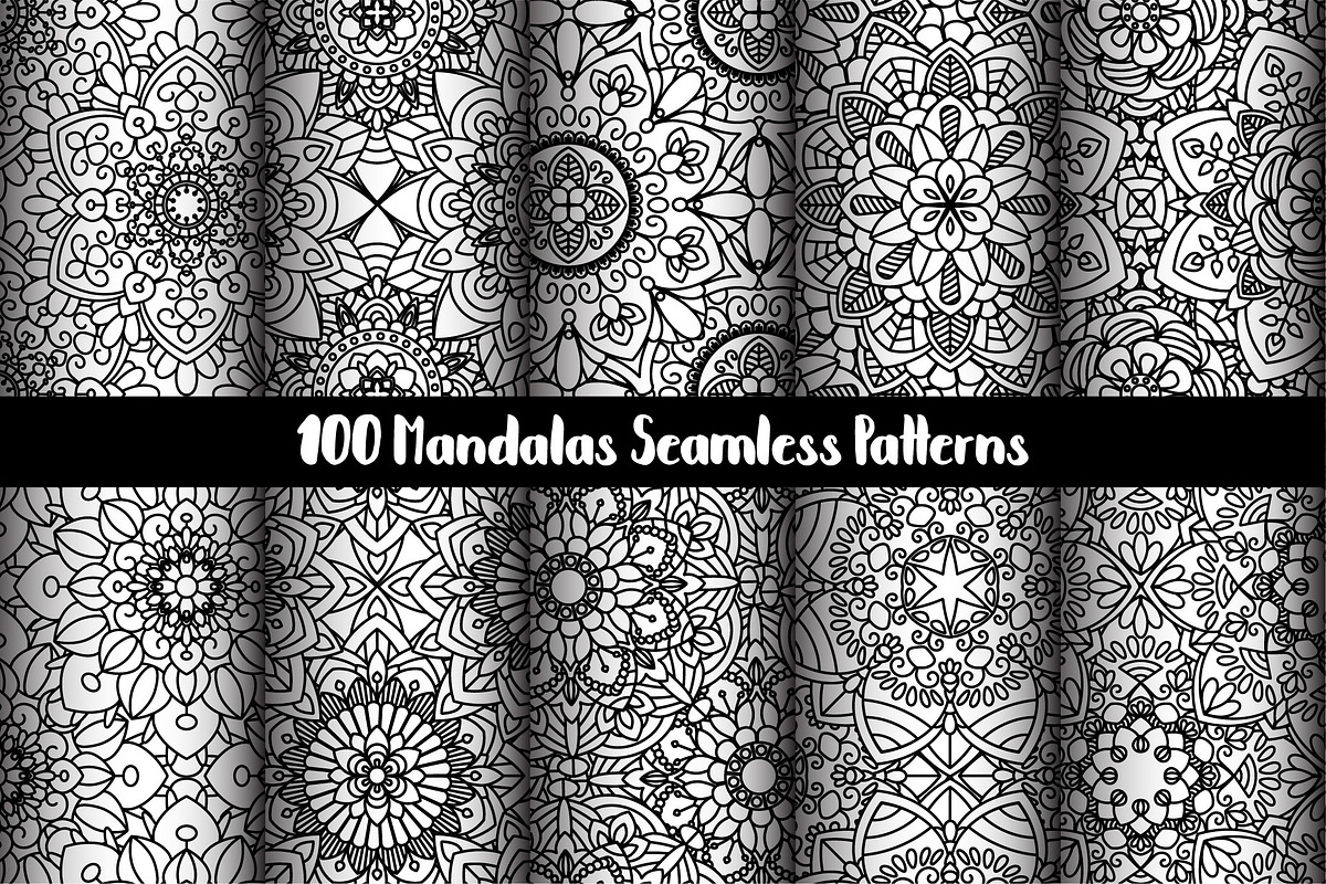 100 Mandalas Seamless Patterns, a Pattern Graphic by Elinorka (Photo 20 of 23)