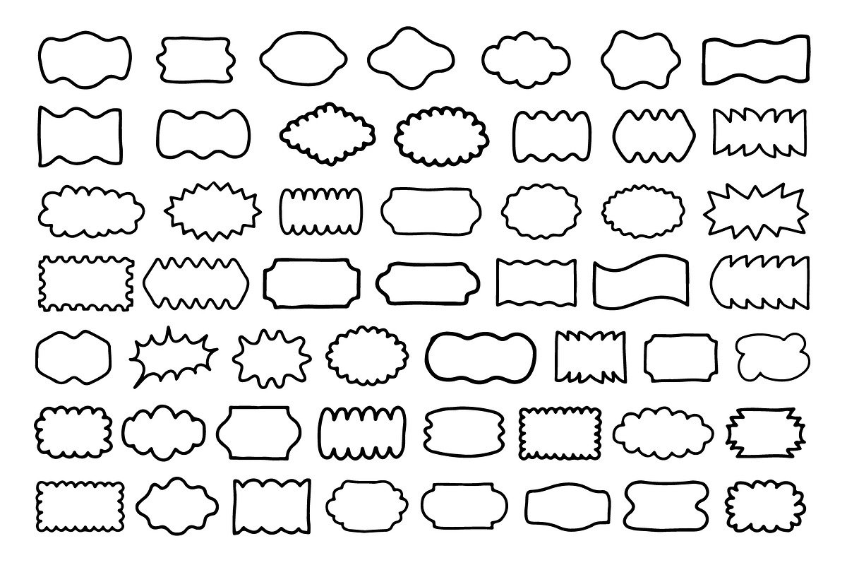 HAND DRAWN DOODLE SHAPES VECTOR SET, a Pattern Graphic by craftlove (Photo 5 of 12)