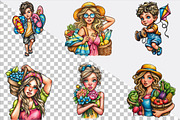 Watercolor Bright Summer Clipart Bun, an Illustration by SVGArt (Thumbnail 2 of 9)