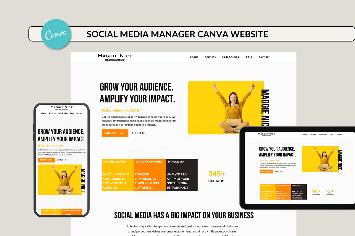 Social Media Manager Website Canva, a Landing Page Template by Preset Pixels (Photo 1 of 10)