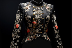 Elegant black jacket with embroidery, a Beauty & Fashion Photo by Ylivdesign