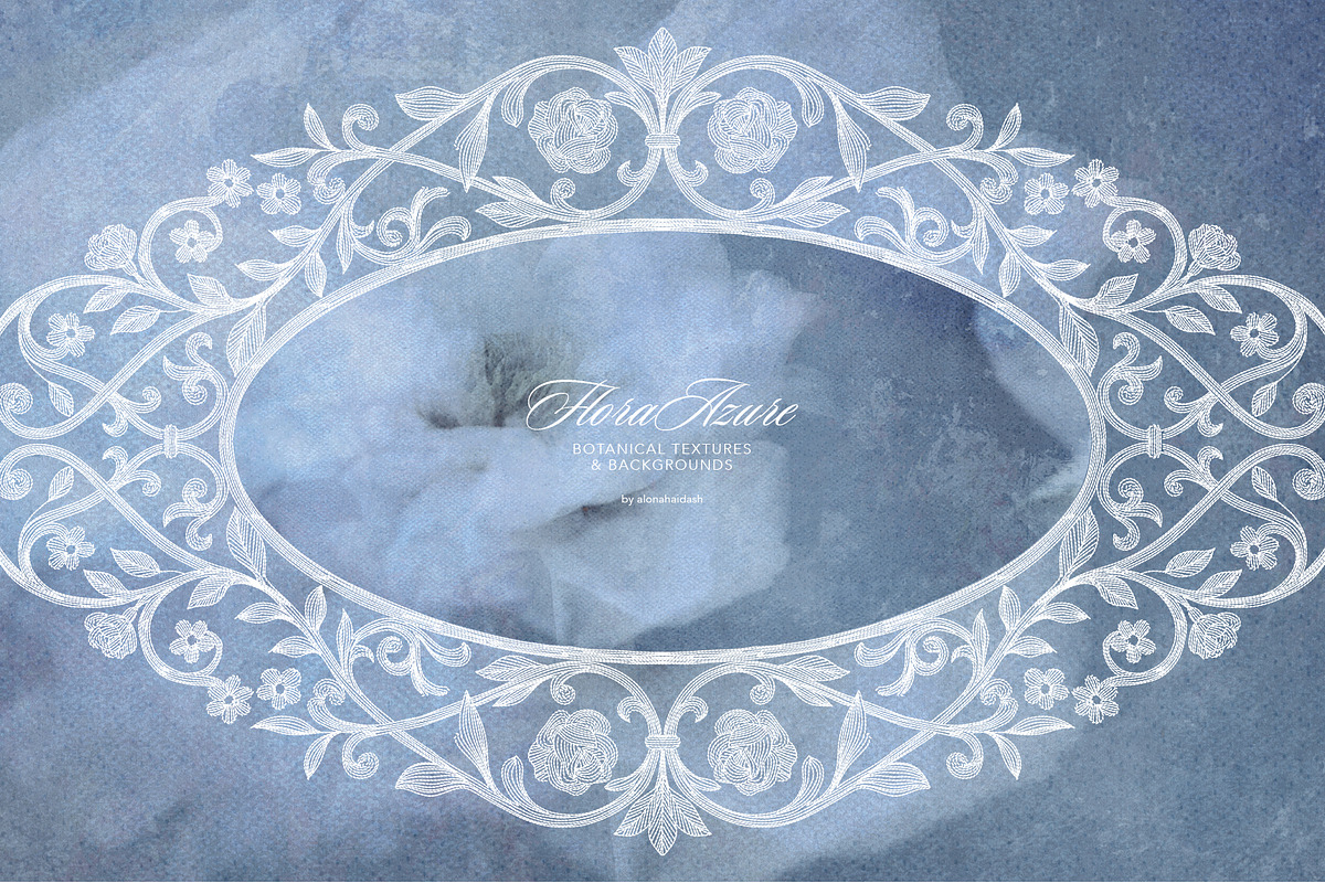 Flora Azure Blue Botanicals, a Background Graphic by alonahaidash (Photo 2 of 15)
