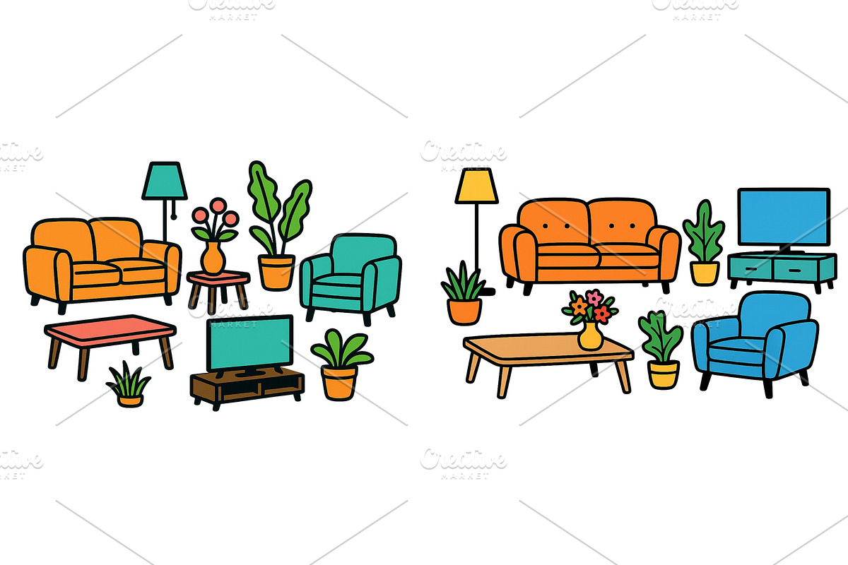 Living room furniture design ideas, an Object Illustration by ZinetroN