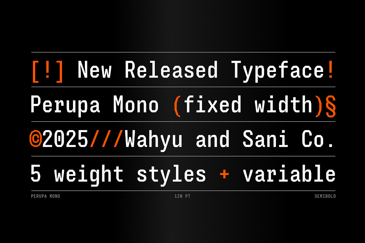 Perupa Mono | Polygonal Monospace, a Sans Serif Font by Wahyu & Sani Co. (Photo 11 of 14)