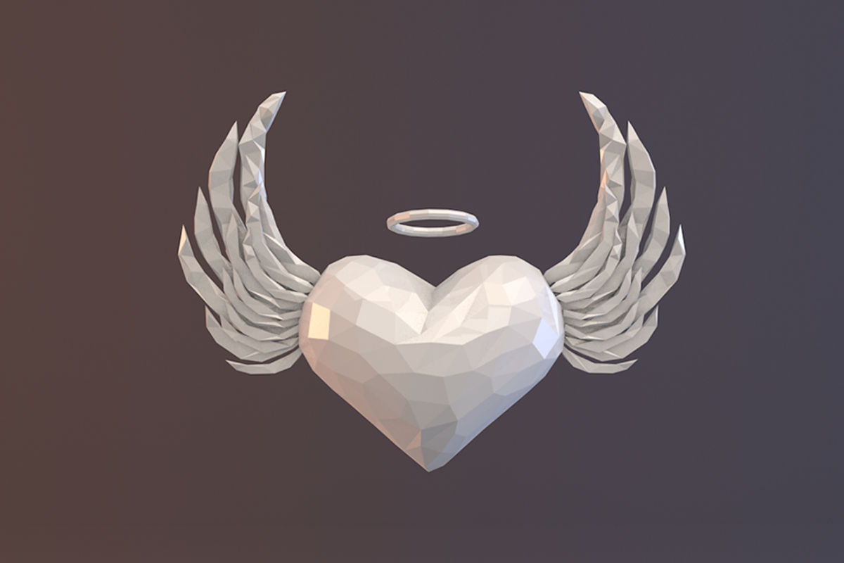 Low Poly Angel Heart, an Object 3D Model by CreativeeArt (Photo 6 of 7)
