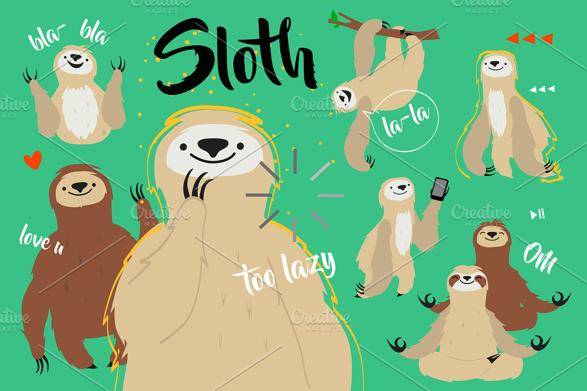 Sloth illustrations, an Animal Illustration by Alena (Photo 1 of 3)