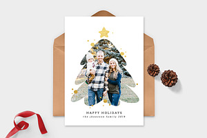 Christmas Photo Card Template -CD092