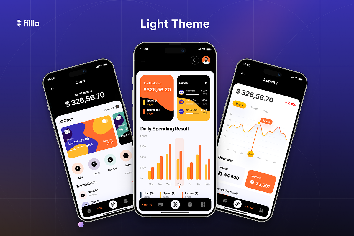 Filllo - Fintech App UI Kit, an UI Kit Template by floxui (Photo 3 of 8)