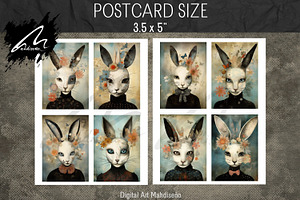 Surreal Rabbit Portrait Papers