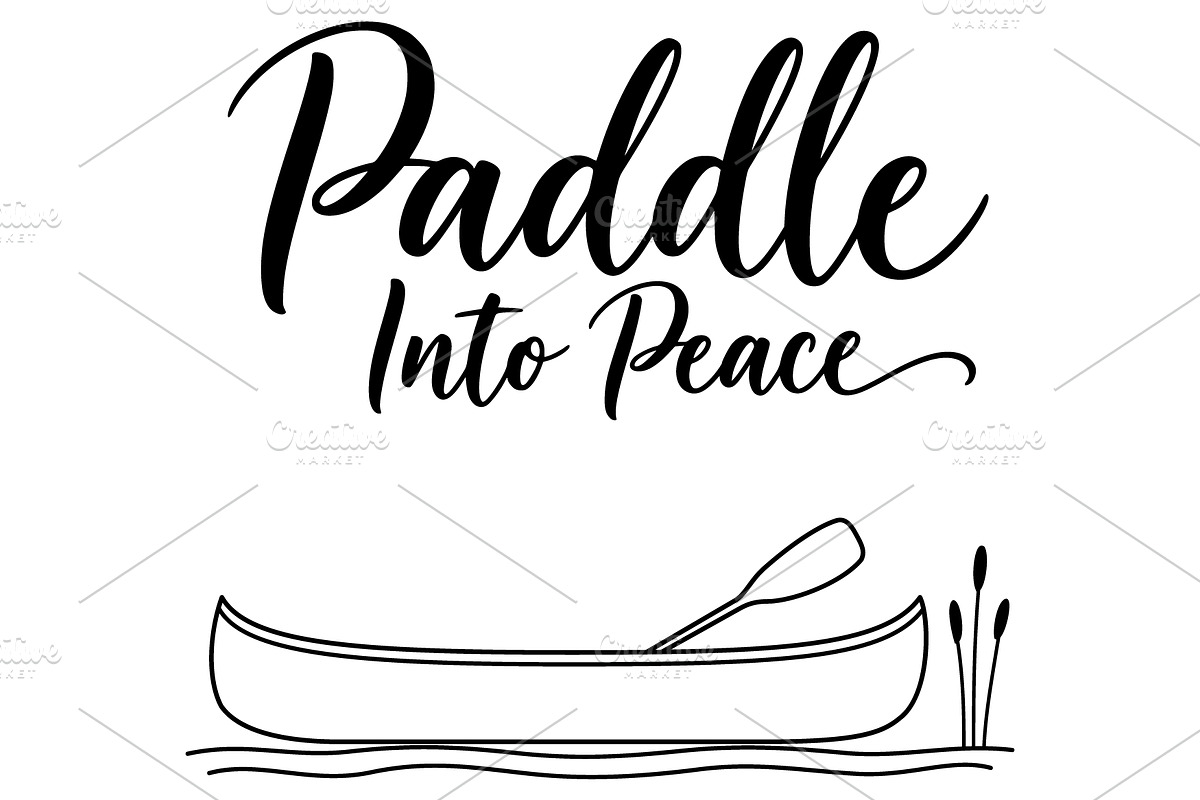 Paddle Into Peace Canoe Line Art, an Object Illustration by Ghagra (Photo 2 of 6)