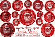 Seal Wax Christmas Santa Stamp, an Illustration by DreamCafeArt (Thumbnail 1 of 4)