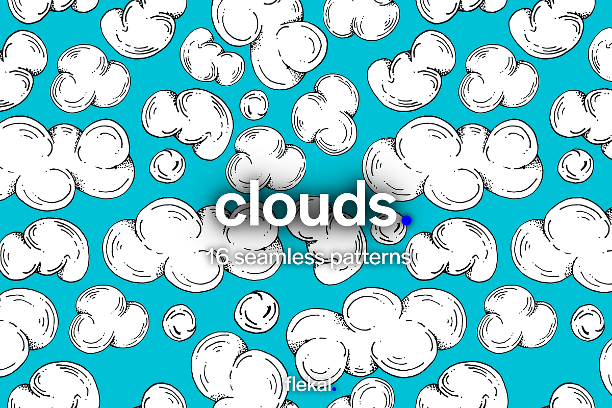 Clouds Seamless Doodle Patterns, a Pattern Graphic by Lukino (Photo 1 of 5)