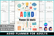 ADHD Planner for Adults, a Stationery Template by Designmela01 (Thumbnail 1 of 8)