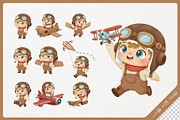 Playful Pilot Kid Cute Character, a Work Illustration by Gohsantosa (Thumbnail 3 of 4)