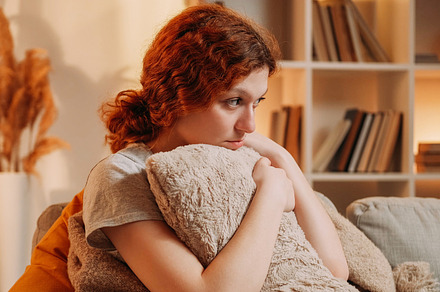 Home depression weekend melancholy pensive woman, a Person Photo by Photo Drive Studio