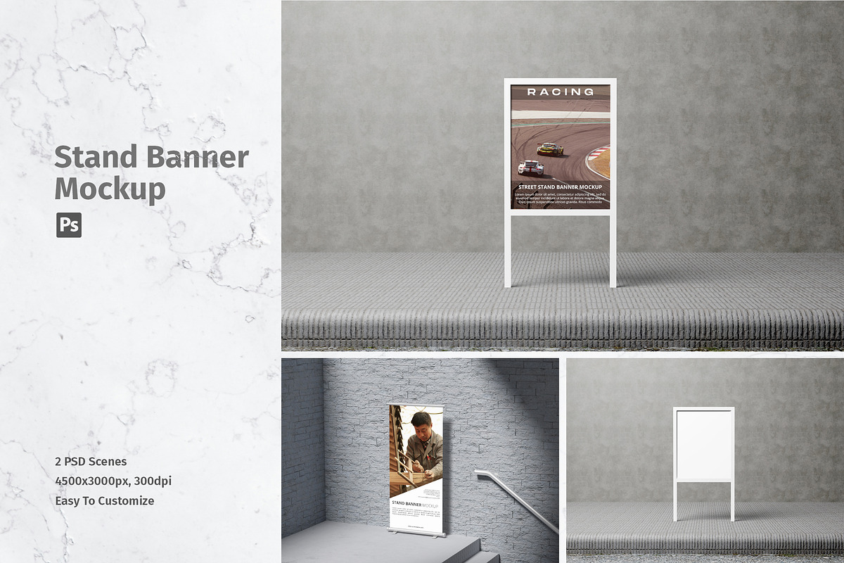 Stand Banner Mockup, an Advertising Mockup by MA-KING_ART (Photo 1 of 3)