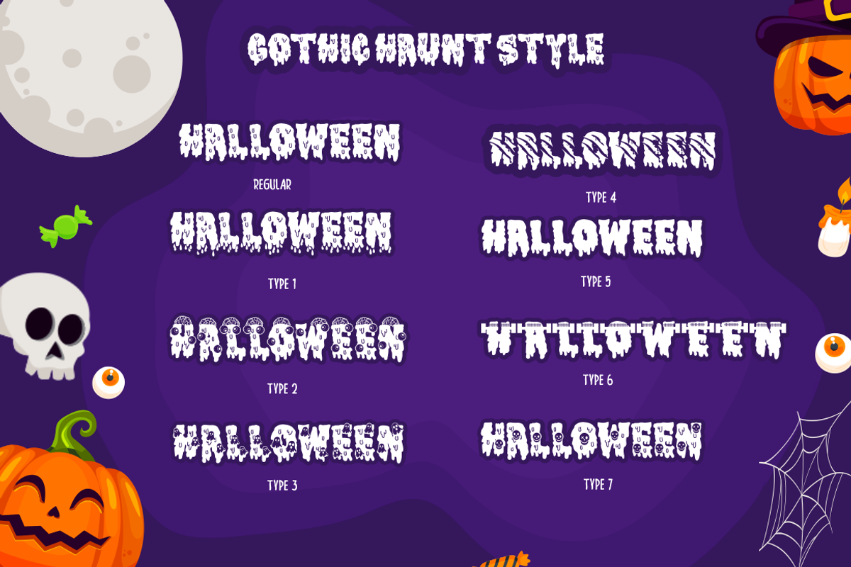 Gothic Haunt -  Halloween Slime Font, a Font by PutraCetol Studio (Photo 8 of 11)