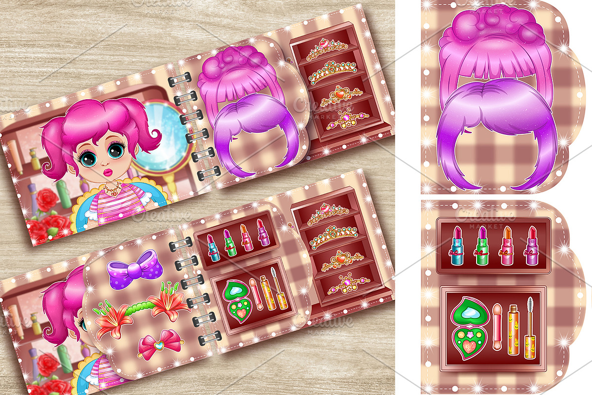 Velcro game for girls Beauty salon, a Brochure Template by MYAFKA (Photo 3 of 5)