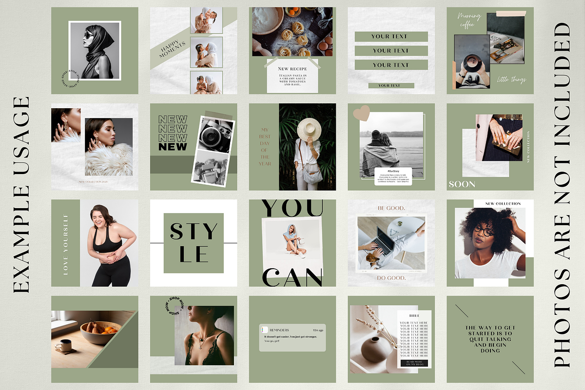 Green Instagram Post Templates Canva, a Social Media Template by Boltik Studio (Photo 3 of 11)