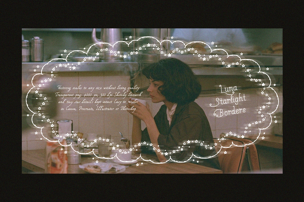 Luna Starlight Borders, an Object Graphic by Lilithcollageart (Photo 6 of 11)