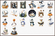 Witchy Goose Halloween Clipart Set, an Illustration by Sublimation Artist (Thumbnail 3 of 6)