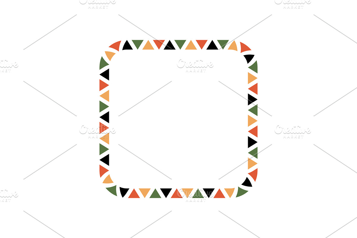 African Mexican Ethnic Motif Frame, a Decorative Illustration by Elena Pimukova (Photo 3 of 7)