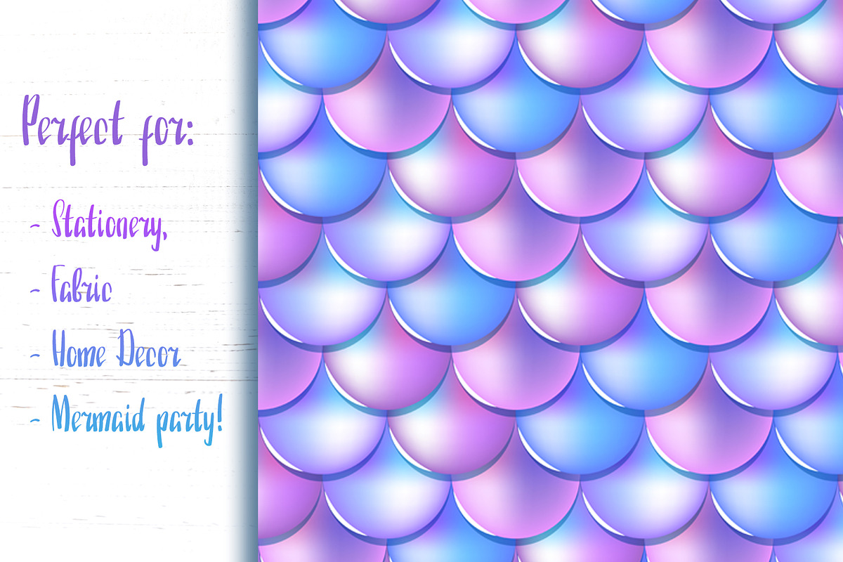 Mermaid Fish Skin Seamless Patterns, a Pattern Graphic by RabbitAndPencil (Photo 4 of 5)