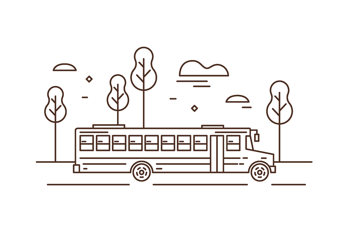 School bus line art, an Education Illustration by Good Studio (Photo 2 of 4)