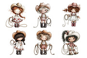 Cute Cowgirl PNG Clipart Bundle, a Person Illustration by Nicolle's Colorful Art (Thumbnail 6 of 6)