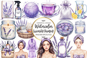 Lavender Pamper Time Clipart, an Illustration by OK Design