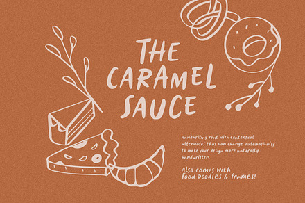 Caramel Sauce Font + Doodle, a Handwritten Font by Bale Type